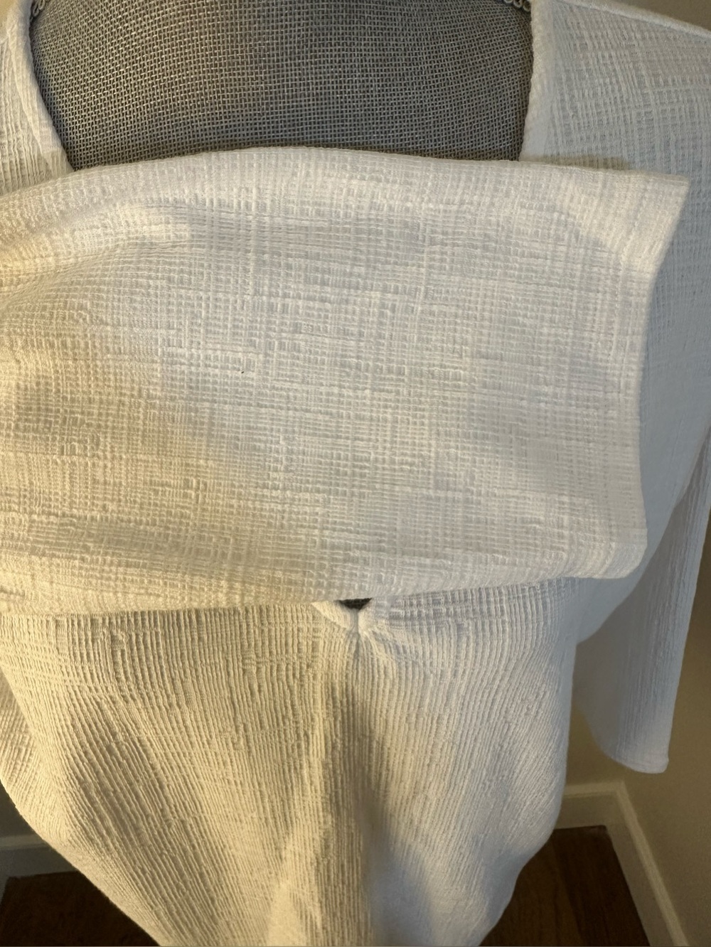 J. Crew White Waffle-Knit Top size Large - Picture 4 of 13